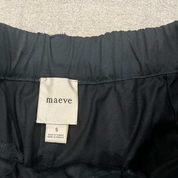 [S]Maeve Black Tapered Leg Cotton Joggers Ankle No Stretch Curve Poplins Barrel - Picture 6 of 10